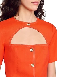 Crop Top with Cutout Design