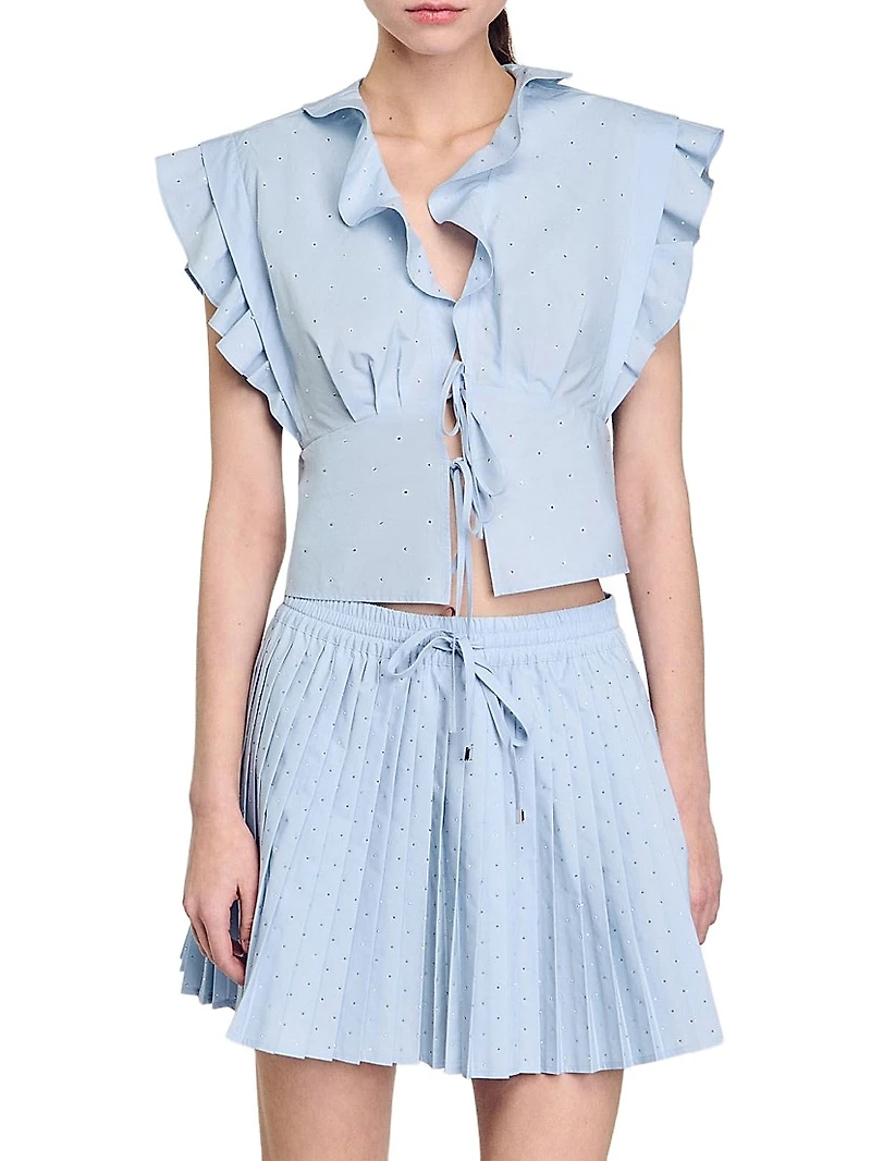 Rhinestone Ruffle Top