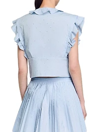 Rhinestone Ruffle Top