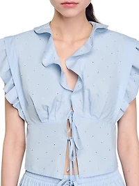 Rhinestone Ruffle Top