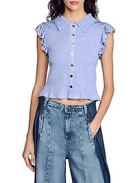 Striped Smocked T-Shirt