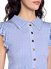 Striped Smocked T-Shirt