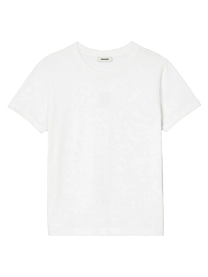 Cotton T-Shirt with Embroidery