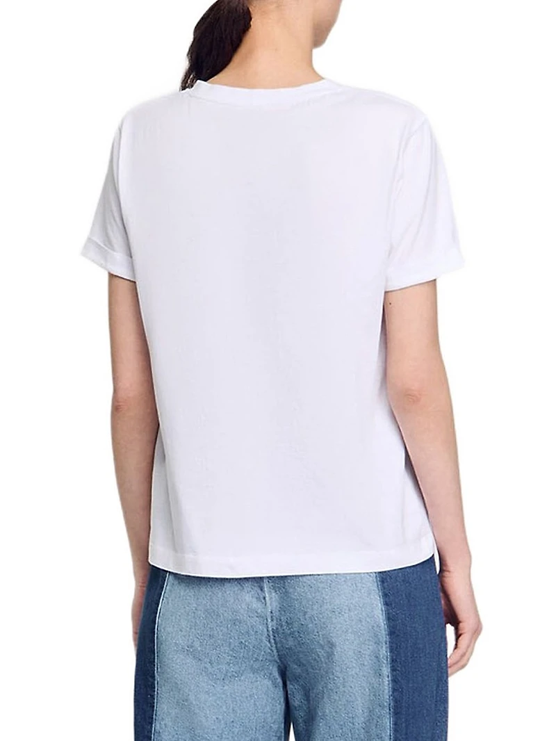 Cotton T-Shirt with Embroidery