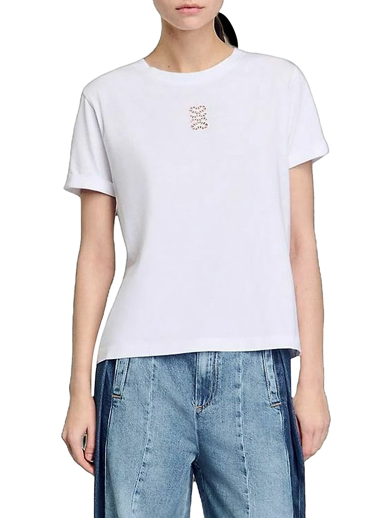 Cotton T-Shirt with Embroidery