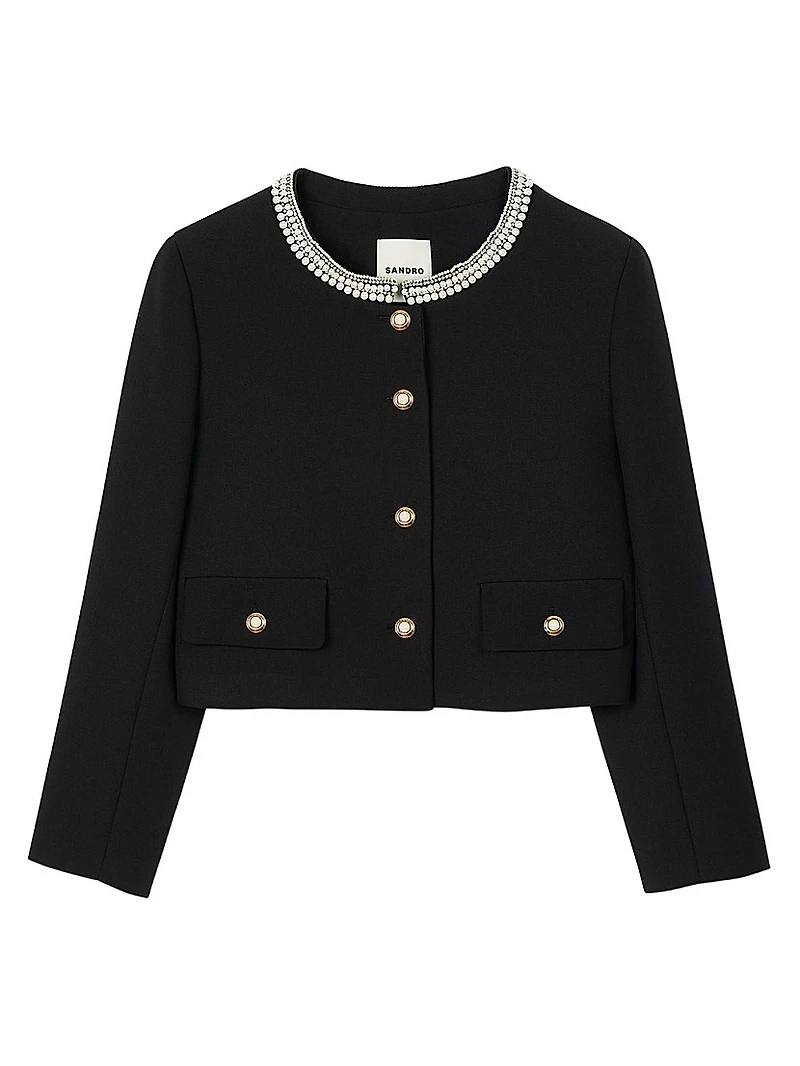 Jacket with Beaded Collar