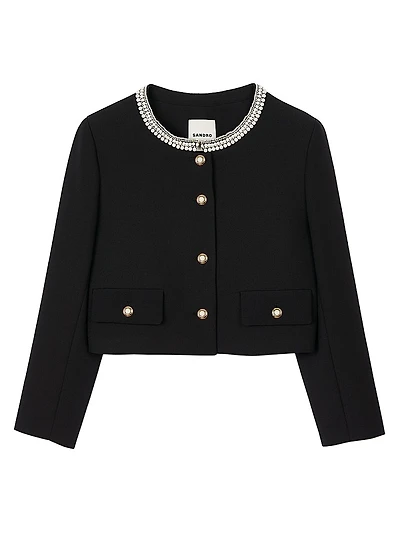 Jacket with Beaded Collar