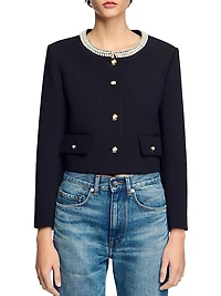 Jacket with Beaded Collar