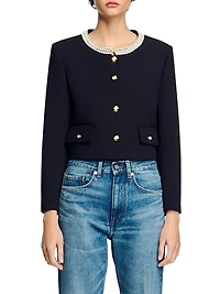 Jacket with Beaded Collar