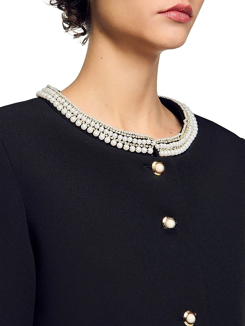 Jacket with Beaded Collar