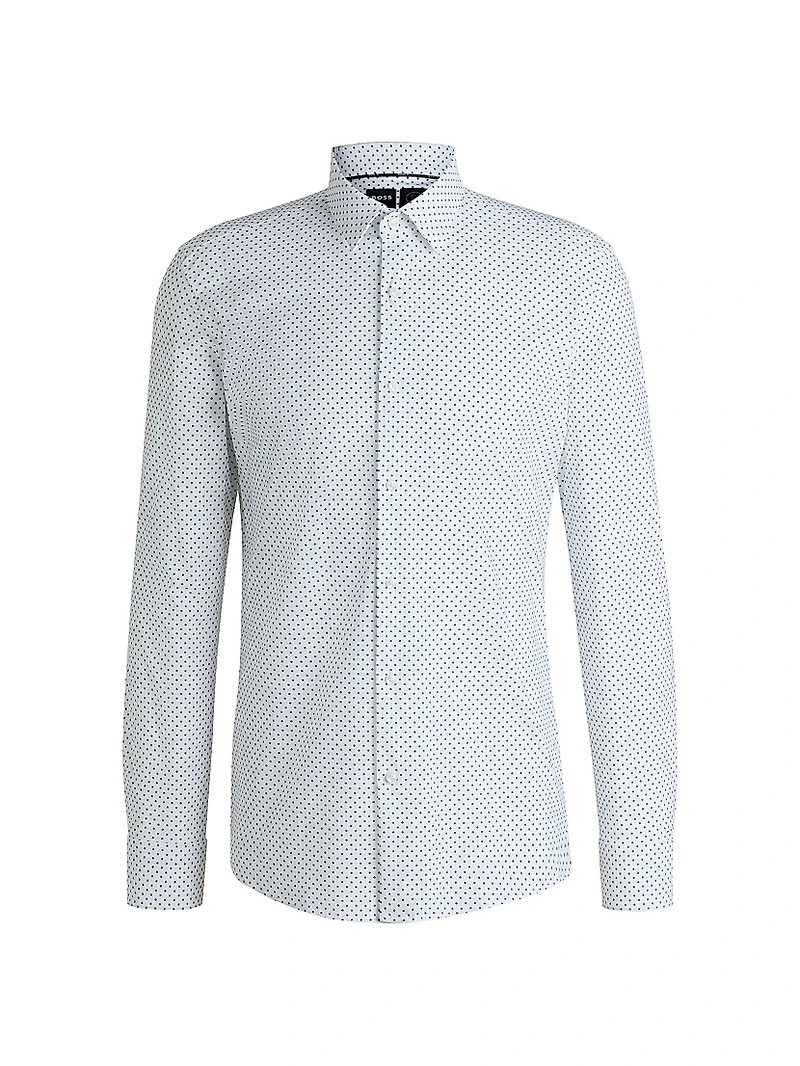 Slim-Fit Shirt Printed Performance-Stretch Jersey