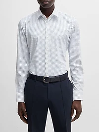 Slim-Fit Shirt Printed Performance-Stretch Jersey