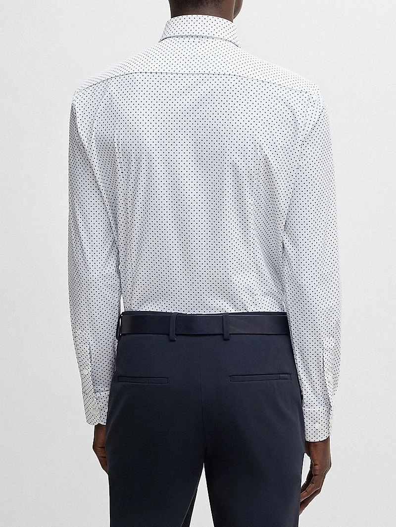 Slim-Fit Shirt Printed Performance-Stretch Jersey