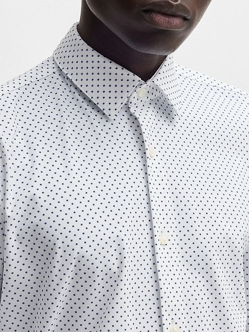 Slim-Fit Shirt Printed Performance-Stretch Jersey