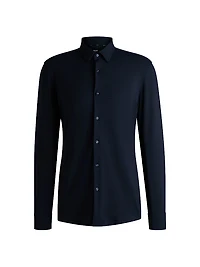 Slim-Fit Shirt Structured Performance-Stretch Jersey