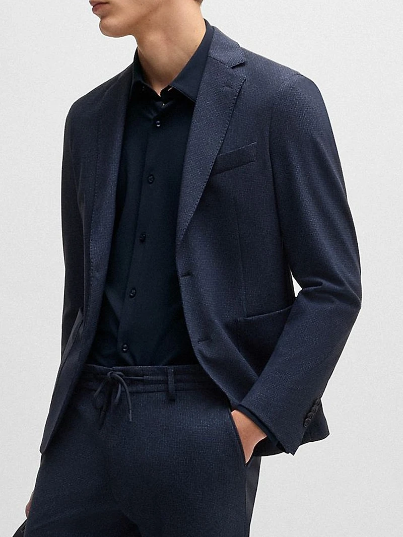 Slim-Fit Shirt Structured Performance-Stretch Jersey