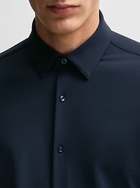 Slim-Fit Shirt Structured Performance-Stretch Jersey