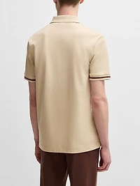 Interlock-Cotton Polo Shirt with Contrast Tipping