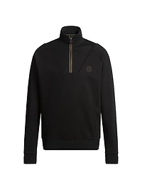Cotton Zip-Neck Sweatshirt with Double B Monogram