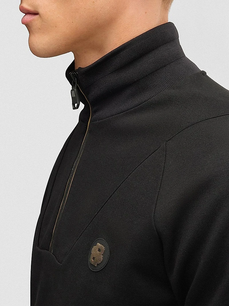 Cotton Zip-Neck Sweatshirt with Double B Monogram