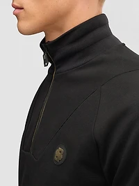 Cotton Zip-Neck Sweatshirt with Double B Monogram