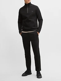 Cotton Zip-Neck Sweatshirt with Double B Monogram