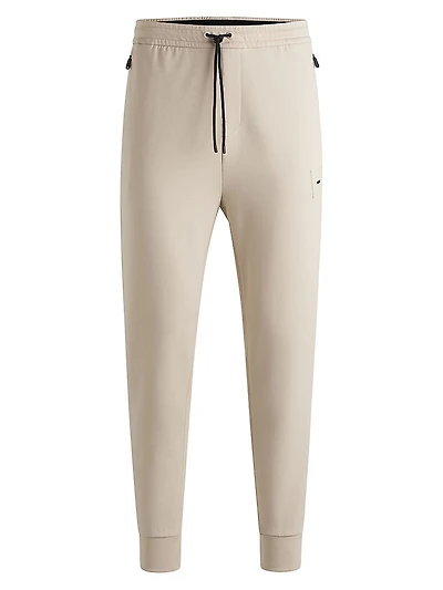 Stretch Tracksuit Bottoms with Logo Patch