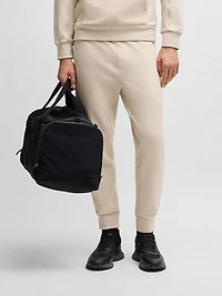Stretch Tracksuit Bottoms with Logo Patch
