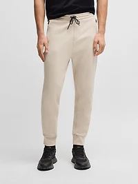 Stretch Tracksuit Bottoms with Logo Patch