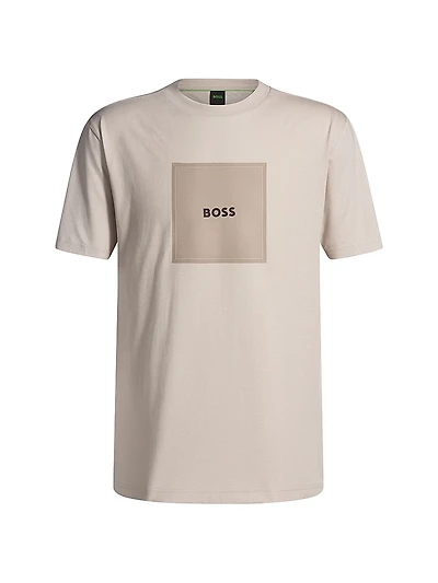 Cotton-Jersey T-Shirt with Fineline Logo Artwork