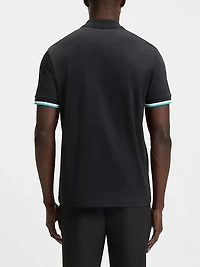 Paddy Knit Polo Shirt Cotton with Striped Trims