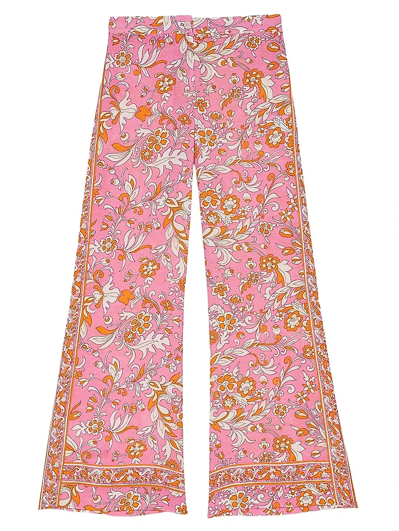 Patterned Linen Trousers