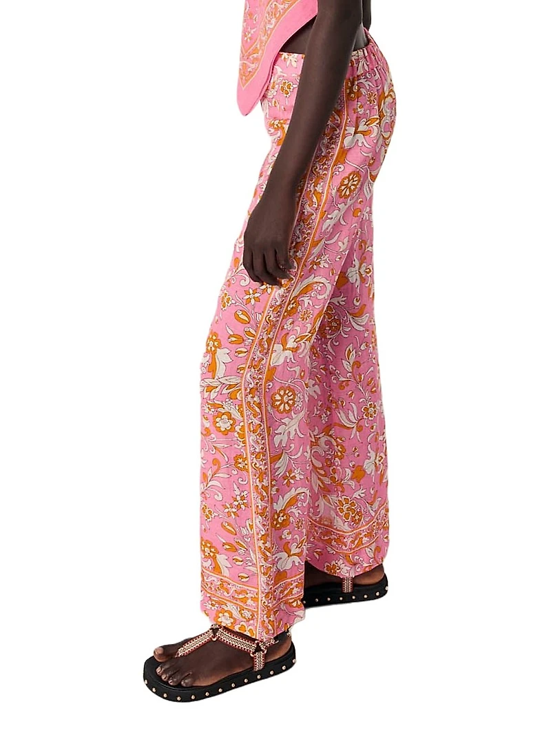 Patterned Linen Trousers