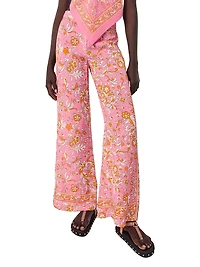 Patterned Linen Trousers