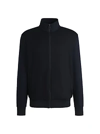 Regular-Fit Zip-Up Sweatshirt Stretch Cotton