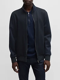 Regular-Fit Zip-Up Sweatshirt Stretch Cotton