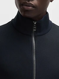 Regular-Fit Zip-Up Sweatshirt Stretch Cotton