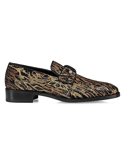 Chambelimoc Night Strass Ocelot Loafers