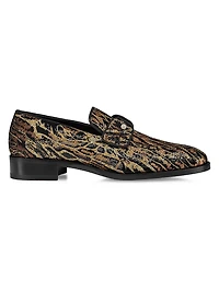 Chambelimoc Night Strass Ocelot Loafers
