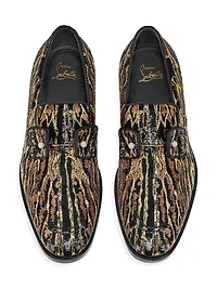 Chambelimoc Night Strass Ocelot Loafers