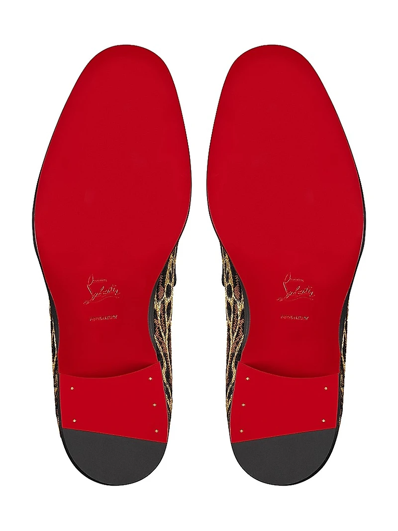 Chambelimoc Night Strass Ocelot Loafers