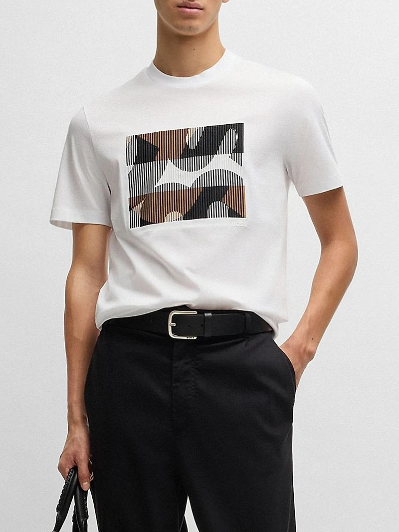 Mercerized-Cotton T-Shirt with Brand Artwork