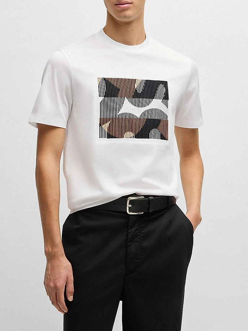 Mercerized-Cotton T-Shirt with Brand Artwork