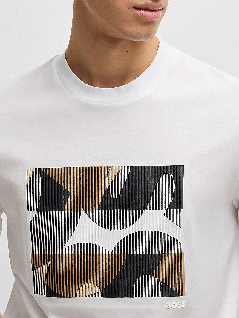 Mercerized-Cotton T-Shirt with Brand Artwork