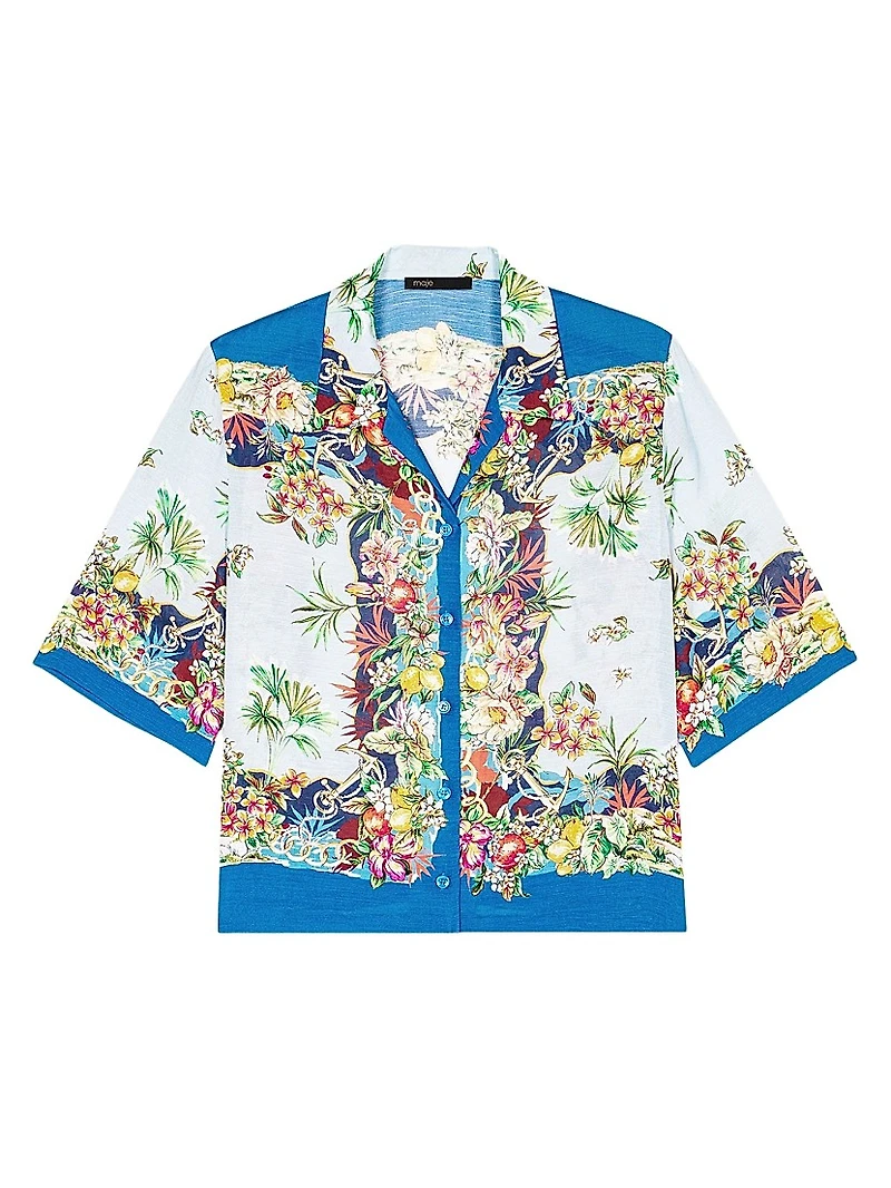 Patterned Cropped Shirt