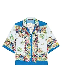 Patterned Cropped Shirt