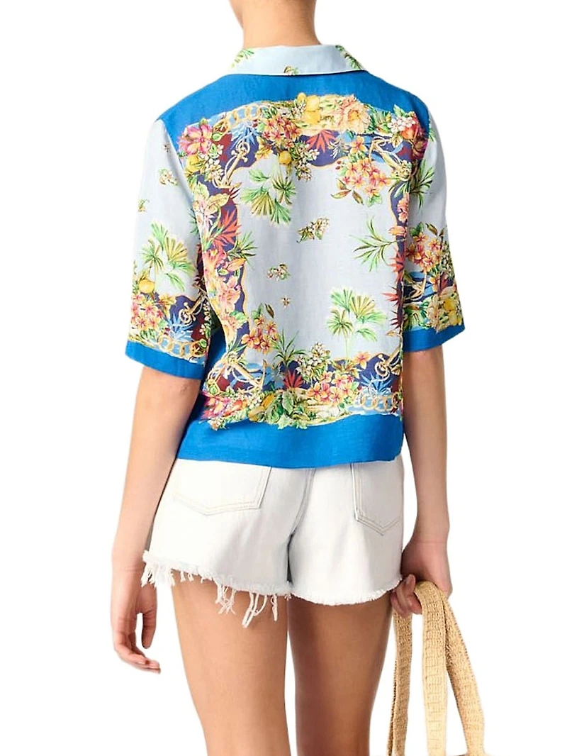 Patterned Cropped Shirt