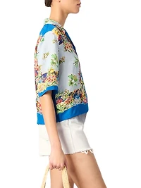 Patterned Cropped Shirt