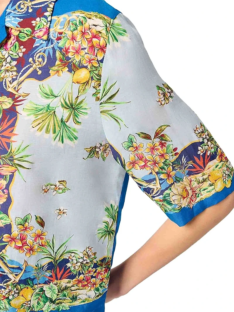 Patterned Cropped Shirt