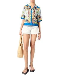 Patterned Cropped Shirt